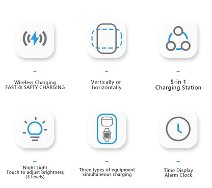 Wireless Charging Station: 5-in-1 iPhone, Watch, AirPods